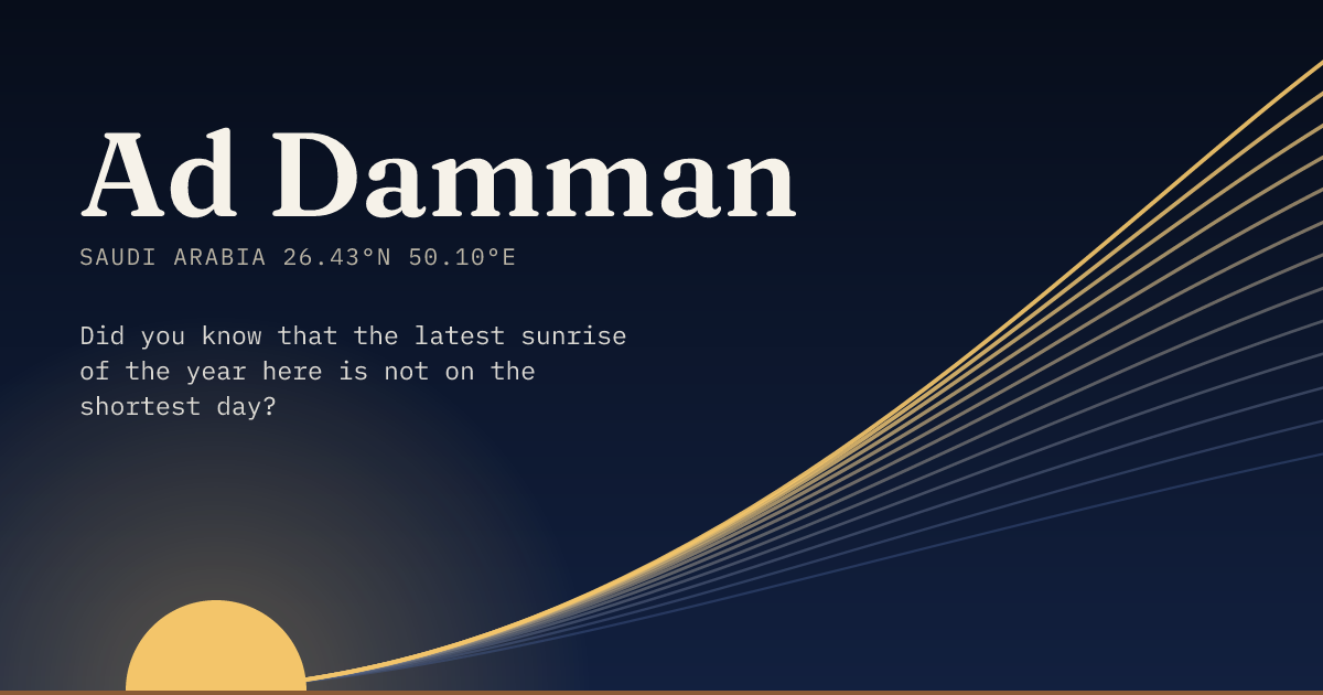 Ad Damman in large type over a sun rising on the horizon, with a fan of arcs climbing away to the right.