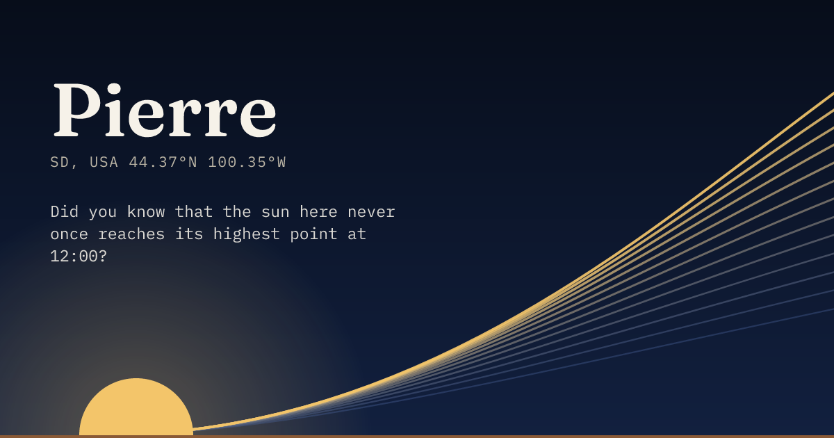 Pierre in large type over a sun rising on the horizon, with a fan of arcs climbing away to the right.